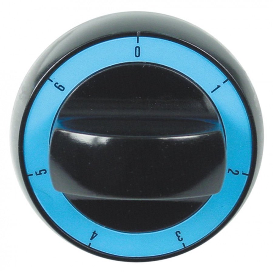 knob switch 7-position ø 72mm shaft ø 6x4,6mm shaft flat upper black