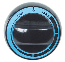 knob graduated Min/Max ø 72mm shaft ø 6x4,6mm shaft flat upper black