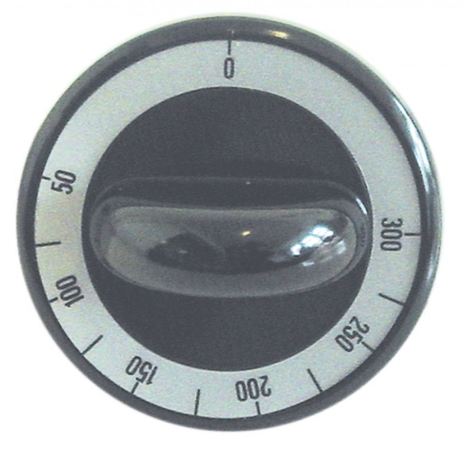 Buton pentru termostat t.max. 300°C, ø 62 mm, ax ø 6x4,6 mm, tesitura ax sus - 110685