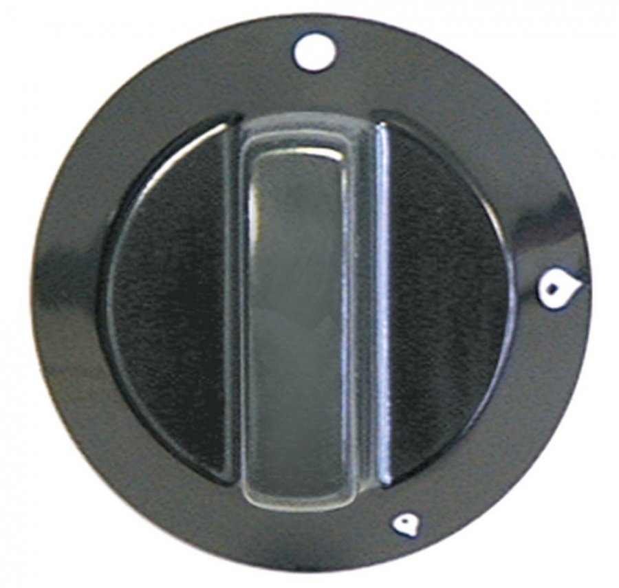 knob gas tap without ignition flame ø 60mm shaft ø 8x6,5mm shaft flat bottom black