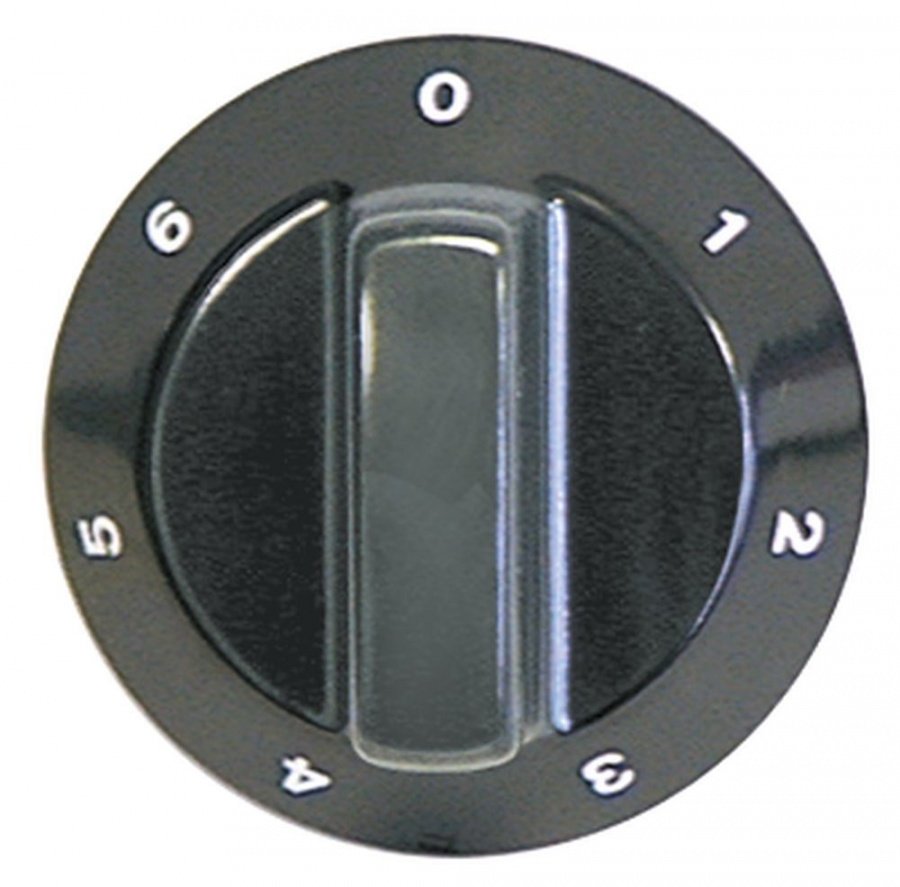knob switch 7-position ø 60mm shaft ø 6x4,6mm shaft flat right black