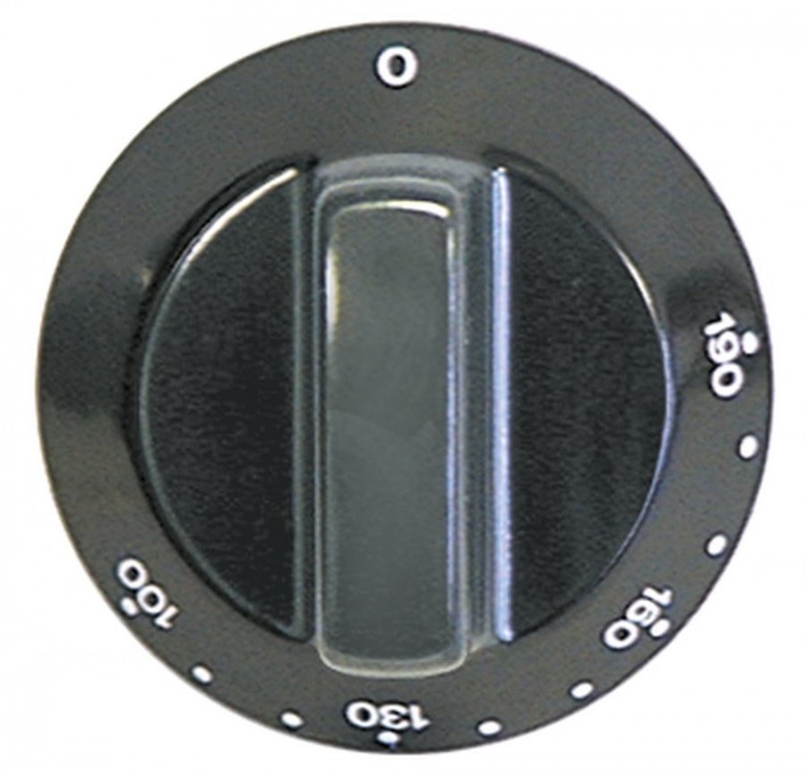 knob thermostat t.max. 190°C temperature range 10x9°C ø 60mm shaft ø 6x4,6mm