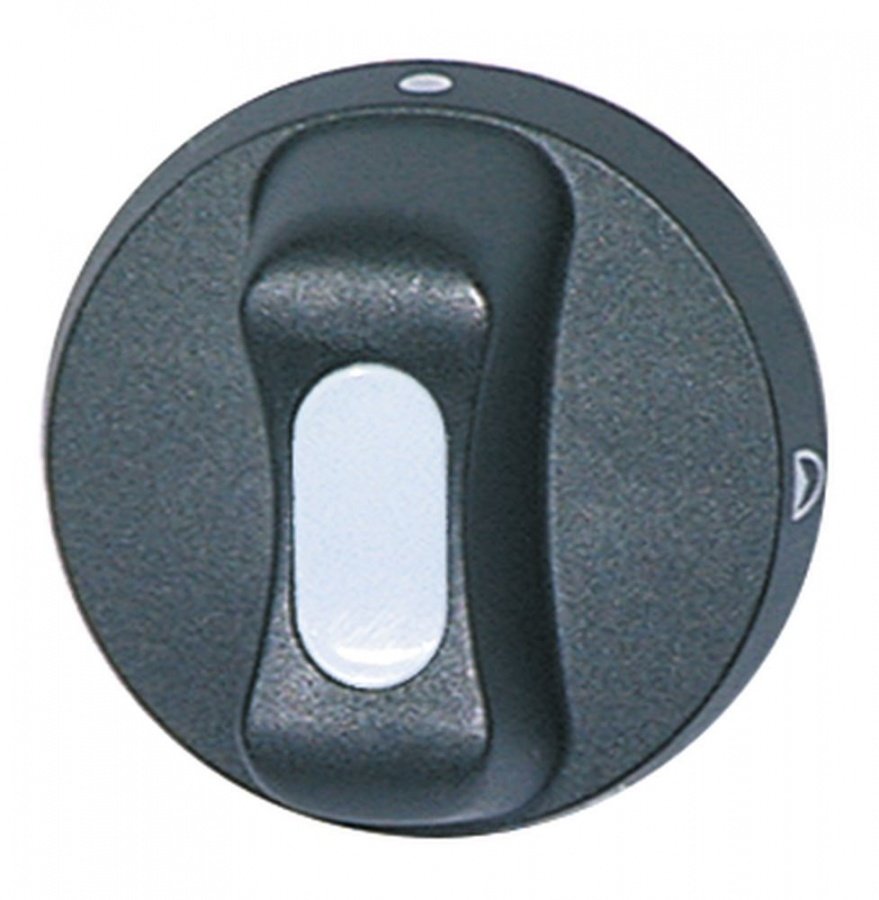 knob gas tap without ignition flame ø 65mm shaft ø 8x6,5mm shaft flat bottom black
