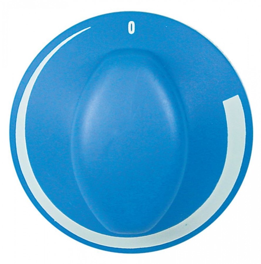 knob graduated ø 70mm shaft ø 6x4,6mm shaft flat left blue