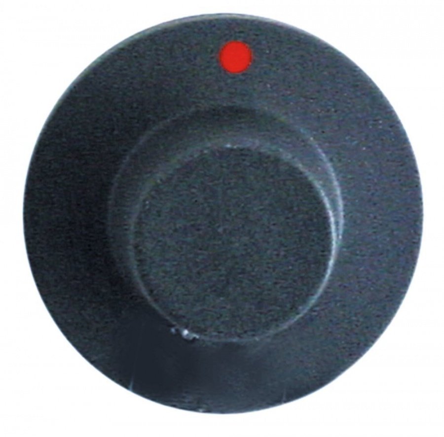 knob switch zero mark ø 40mm shaft ø 6x4,6mm shaft flat left black