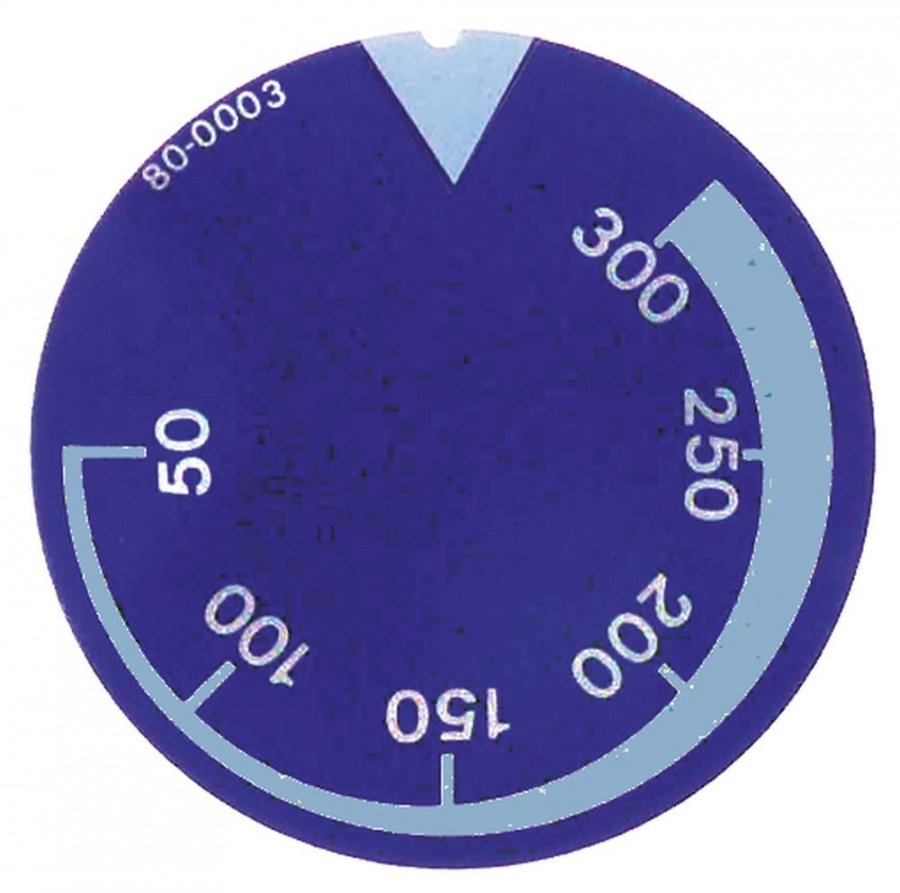 knob dial plate thermostat t.max. 300°C ED ø 45mm blue
