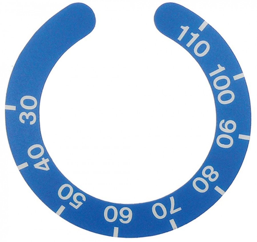 knob dial plate thermostat t.max. 110°C ED ø 45mm blue