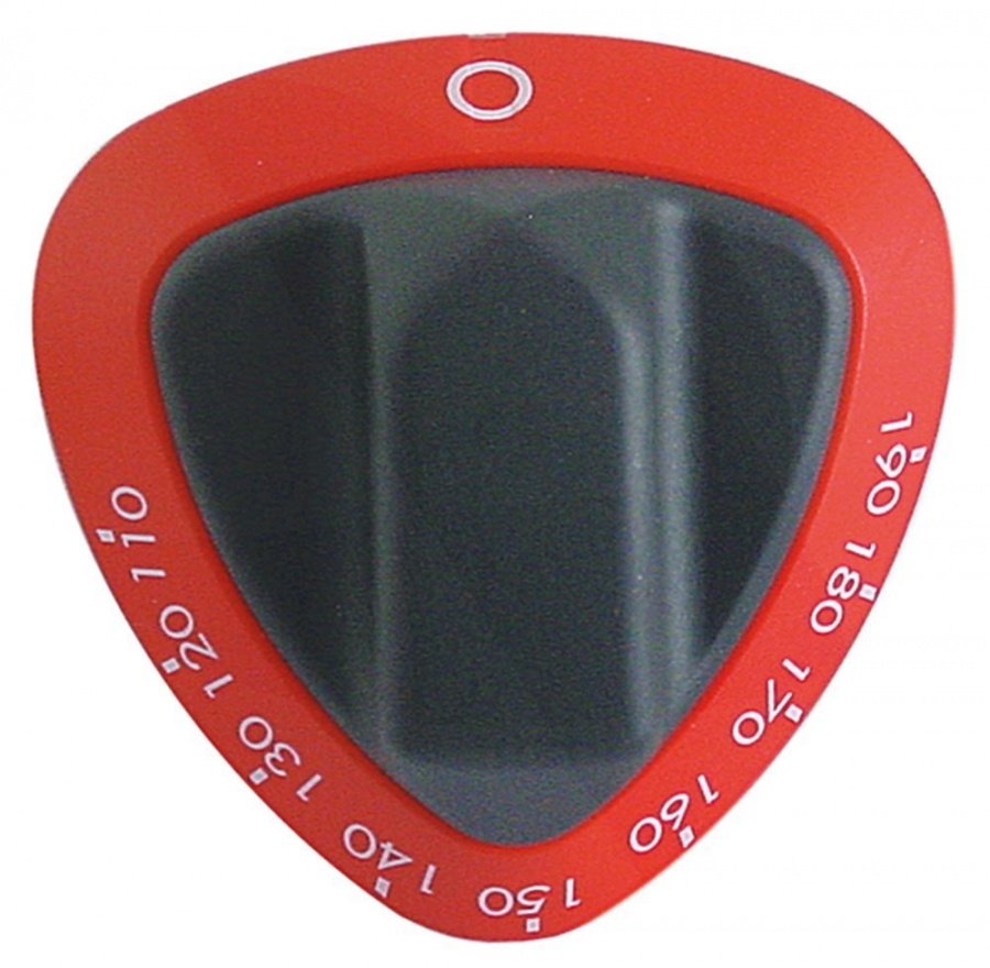 knob thermostat t.max. 190°C 110-190°C shaft ø 6x4,6mm shaft flat upper red
