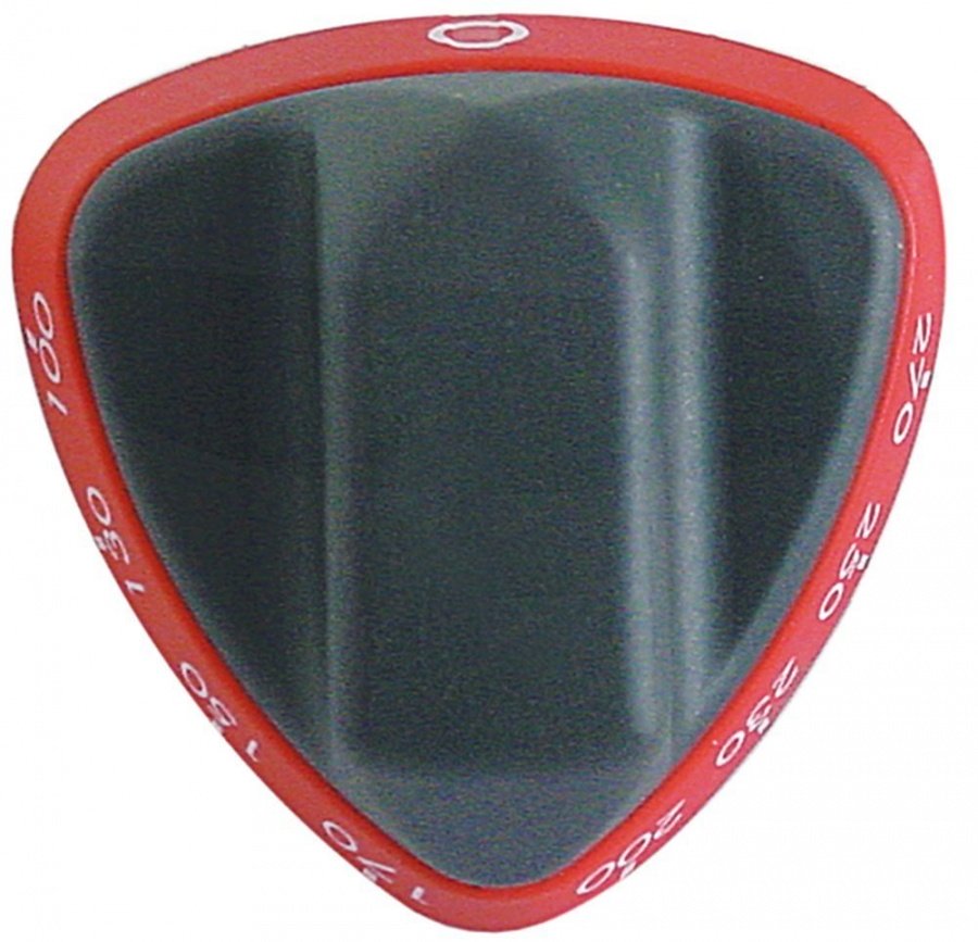 knob thermostat t.max. 270°C 100-270°C shaft ø 6x4,6mm shaft flat upper red