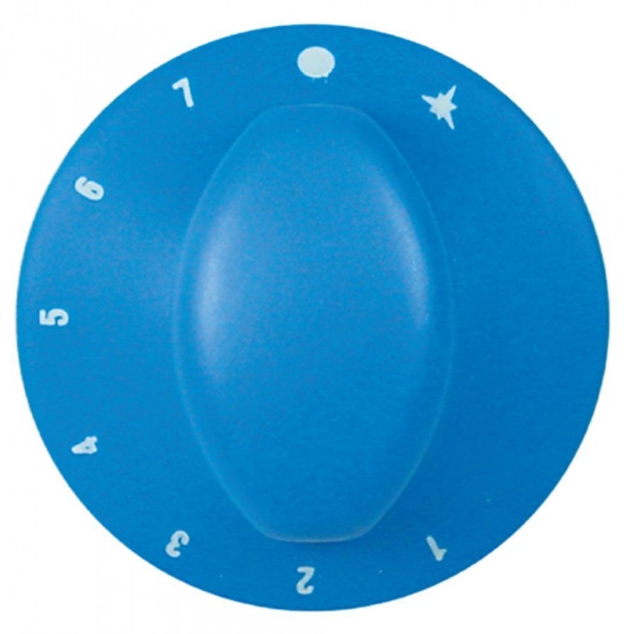 knob gas thermostat 1-7 ø 70mm shaft ø 8x6,5mm shaft flat bottom blue