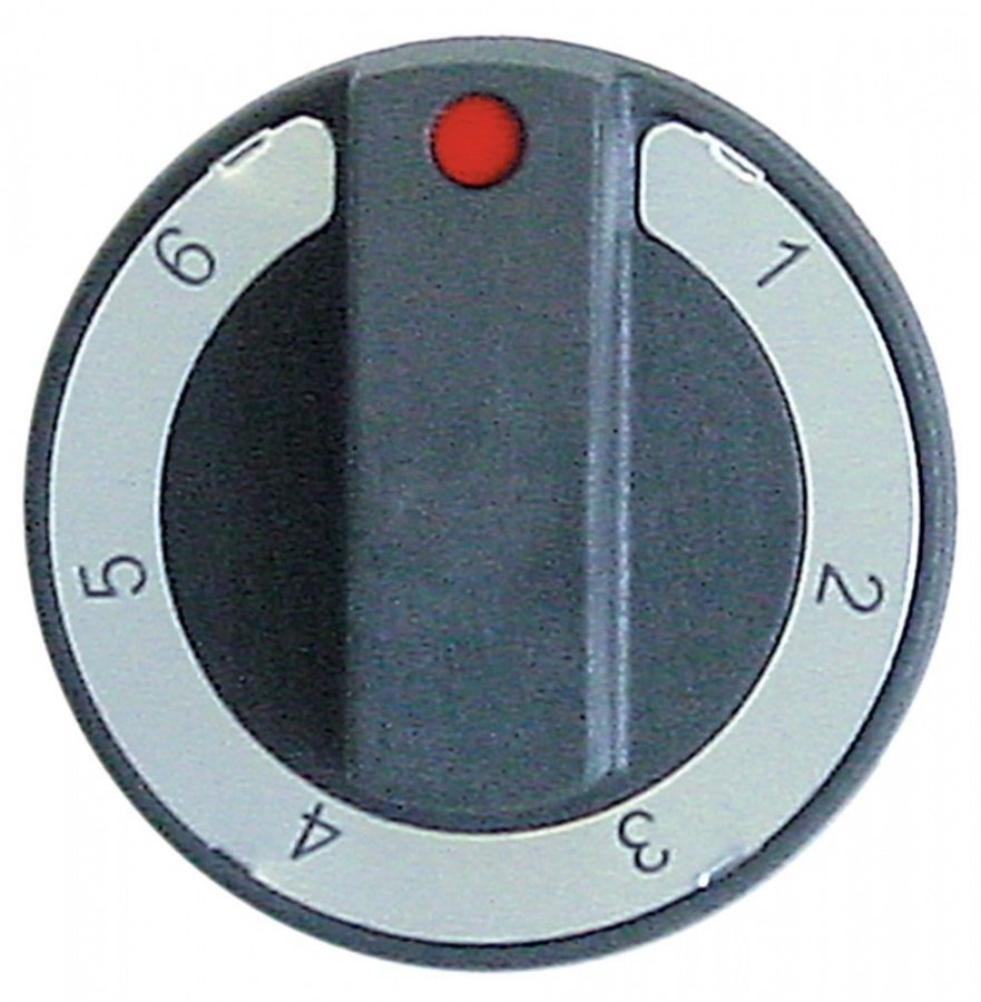 knob switch 7-position ø 65mm shaft ø 6x4,6mm shaft flat upper black