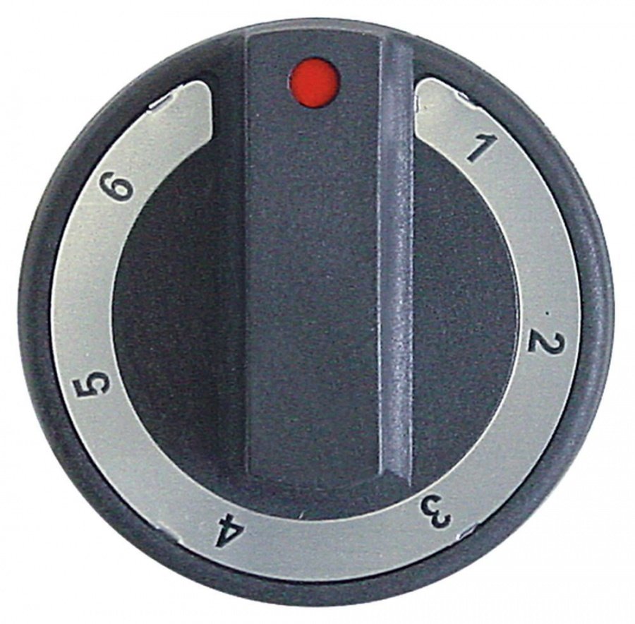 knob switch 7-position ø 77mm shaft ø 6x4,6mm shaft flat upper black