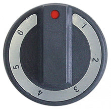 knob switch 7-position ø 77mm shaft ø 6x4,6mm shaft flat upper black