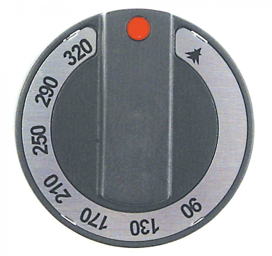 knob gas thermostat t.max. 320°C 90-320°C ø 65mm shaft ø 10x8mm shaft flat upper black