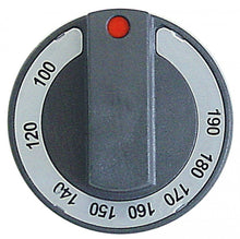 knob thermostat t.max. 190°C ø 65mm shaft ø 6x4,6mm shaft flat upper black