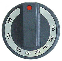 knob thermostat t.max. 190°C ø 77mm shaft ø 6x4,6mm shaft flat upper black