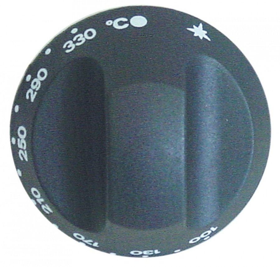 Buton termostat 100-330°C, ø 67 mm, ax ø 10x8 mm, cu tesitura sus - 110996
