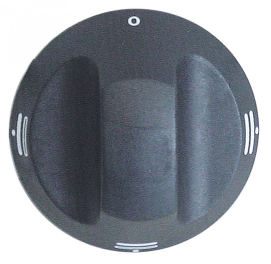 knob oven BH/TH/BH+TH ø 67mm shaft ø 6x4,6mm shaft flat upper black