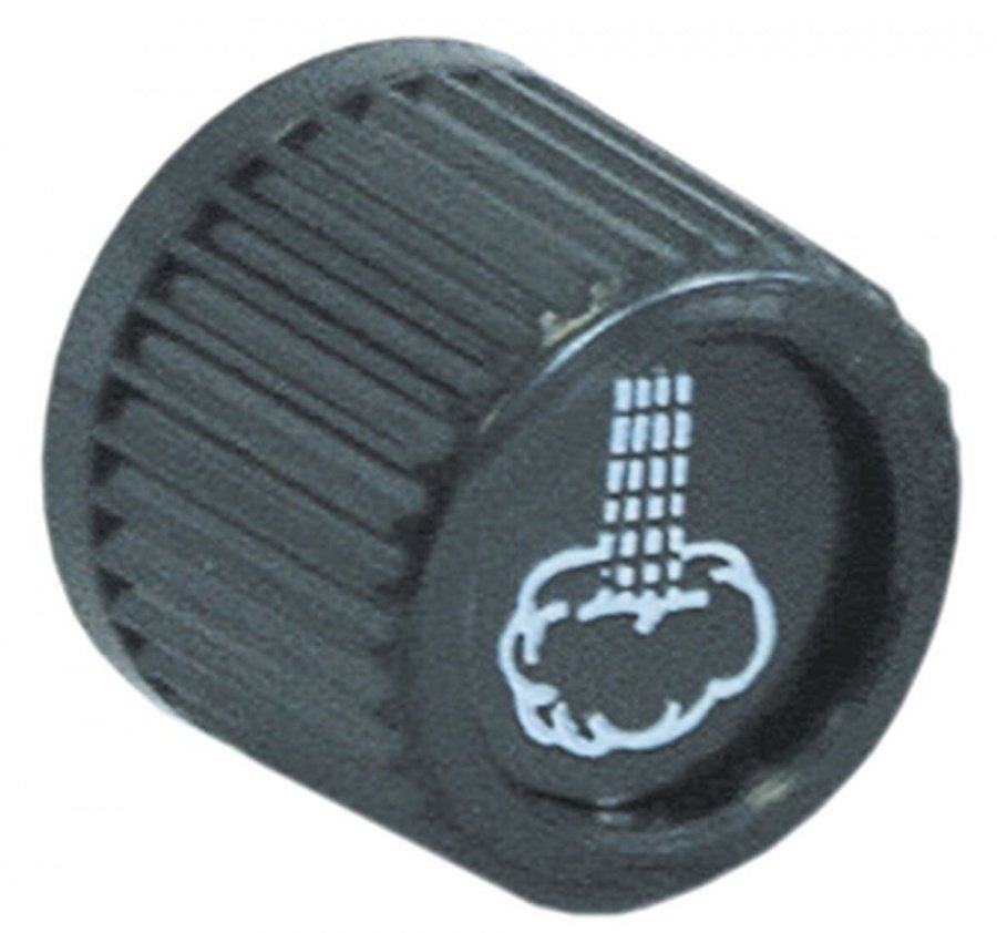 Buton abur ø 32 mm, ax filetat, negru - 111117