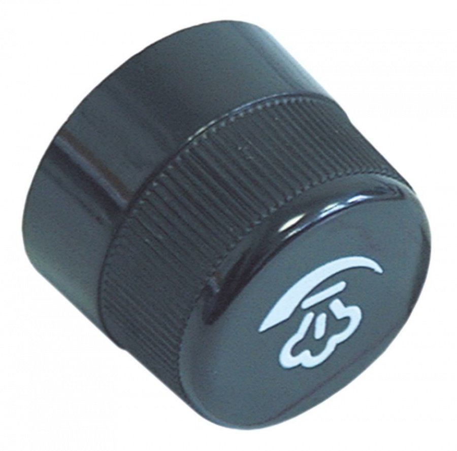 knob steam ø 40 mm shaft ø 6x6mm flat surface square black - Code 111151