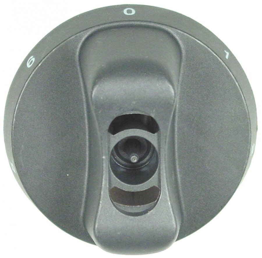knob switch 7-position ø 65mm shaft ø 6x4,6mm shaft flat bottom black