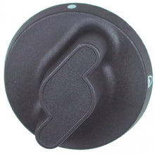 knob gas tap without ignition flame ø 73mm shaft ø 8x6,5mm shaft flat bottom black S-shape