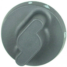 knob gas tap with ignition flame ø 73mm shaft ø 10x8mm shaft flat bottom black