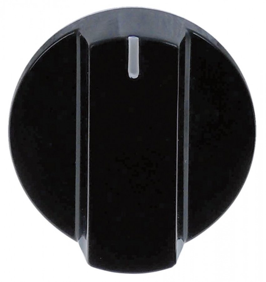 knob switch zero mark ø 47mm shaft ø 6x4,6mm shaft flat right black