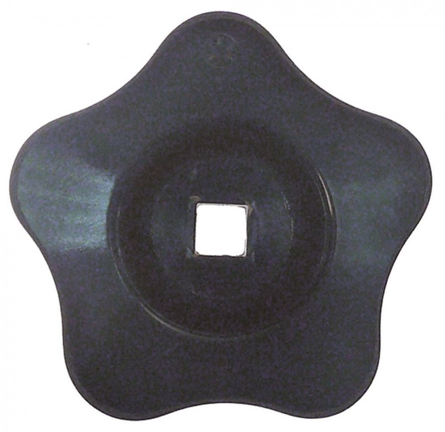 star handle shaft 7x7mm ø 62mm L 19mm black plastic