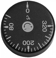 knob 80-320°C ø 42mm shaft ø 6x4,6mm black