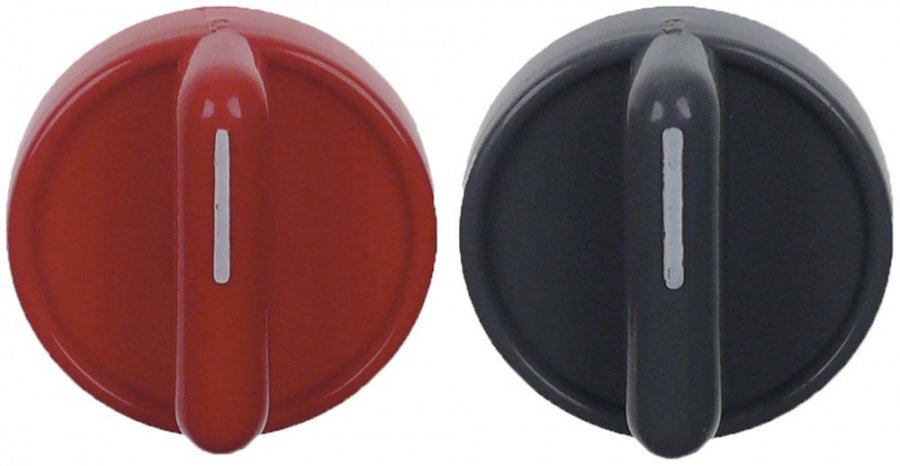 knob set ø 41mm shaft ø 6x4,6mm grey, red