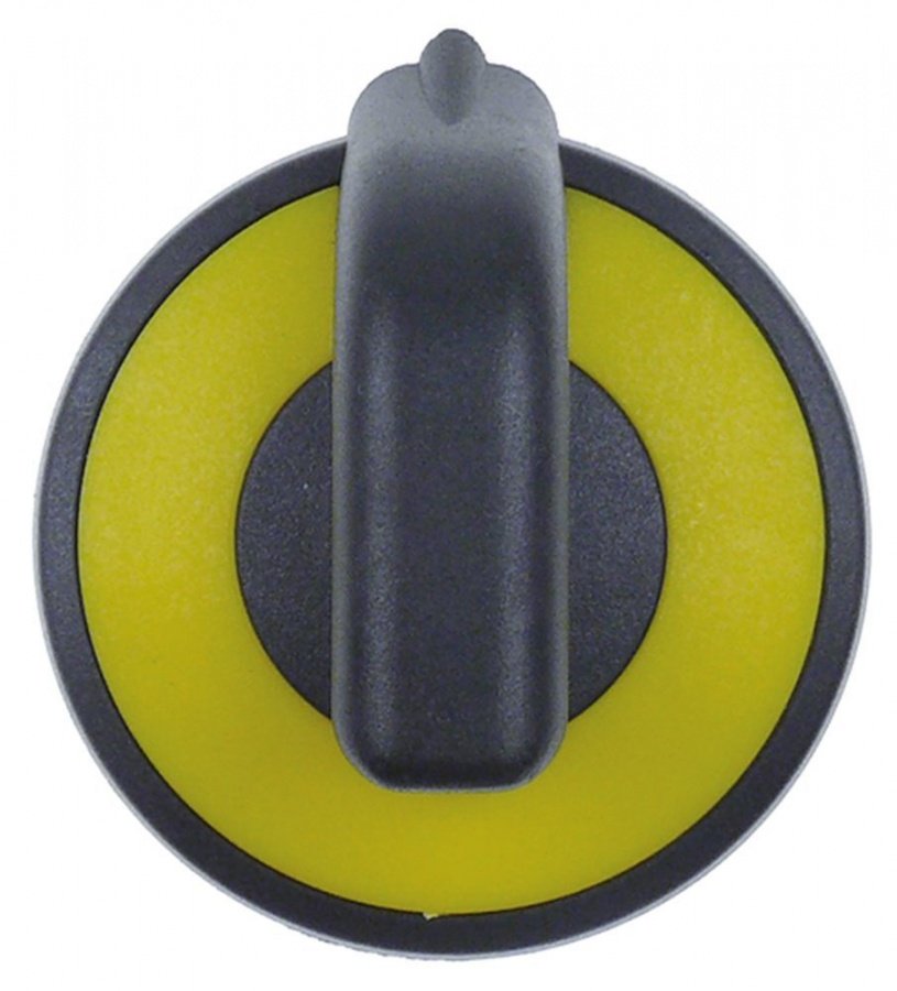 knob zero mark ø 71,5mm shaft ø 6x4,6mm shaft flat upper yellow/black