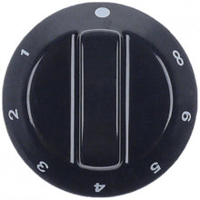 knob energy regulator 1-6 + MAX ø 60mm shaft ø 6x4,6mm shaft flat left black