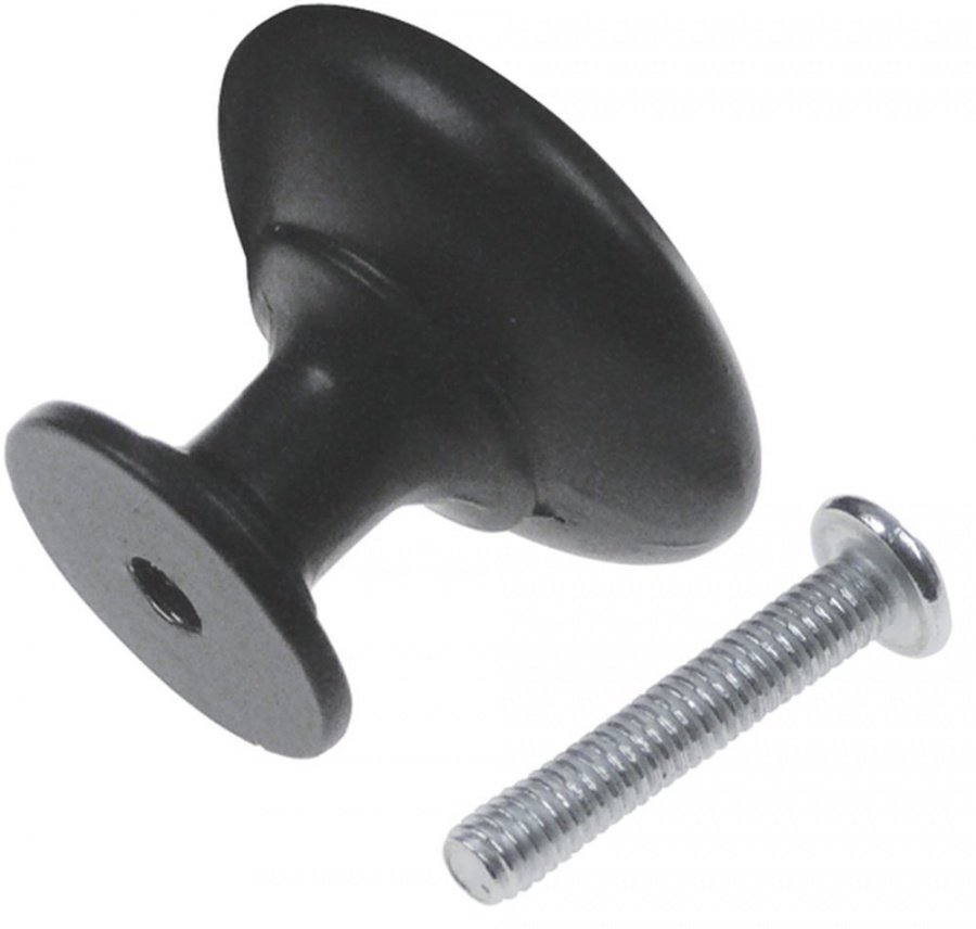 mushroom cap handle with screw thread M4 handle ø 28mm L 24mm black for lid