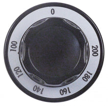 knob thermostat 100-200°C ø 70mm shaft ø 6x4,6mm shaft flat right black