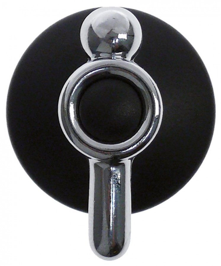 knob ø 42mm shaft ø 6x4,6mm shaft flat upper black/chrome