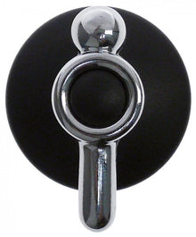 knob ø 42mm shaft ø 6x4,6mm shaft flat upper black/chrome