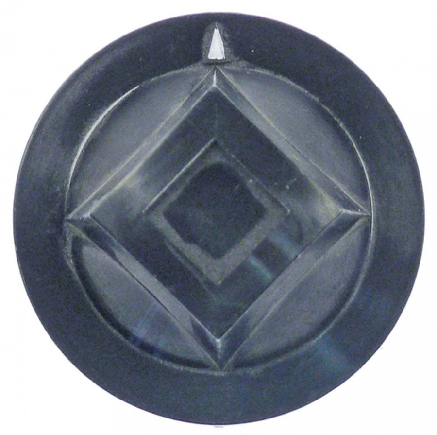 knob ø 46mm shaft ø 6x4,6mm shaft flat upper black