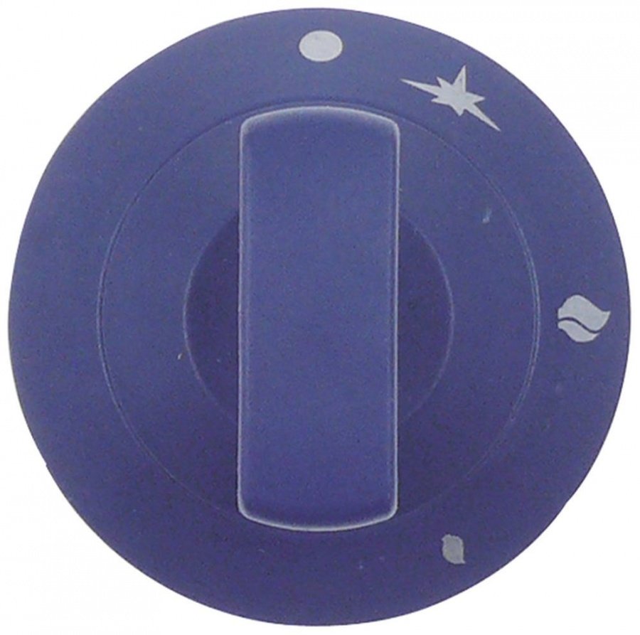 knob gas tap with ignition flame ø 60mm shaft ø 8x6,5mm shaft flat upper blue