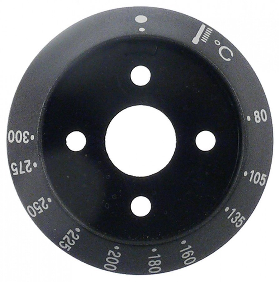 dial fascia thermostat 80-300°C ø 58/42,5mm black