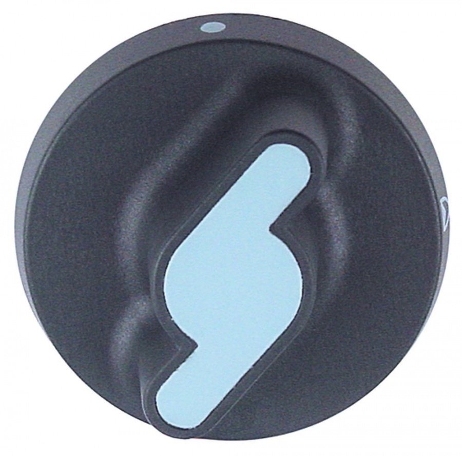 knob gas tap without ignition flame ø 50mm shaft ø 8x6,5mm shaft flat upper black