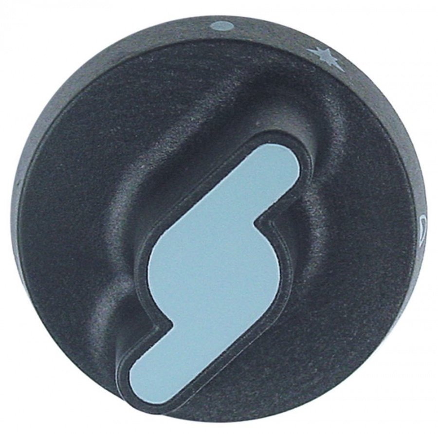 knob gas tap with ignition flame ø 73mm shaft ø 10x8mm shaft flat bottom