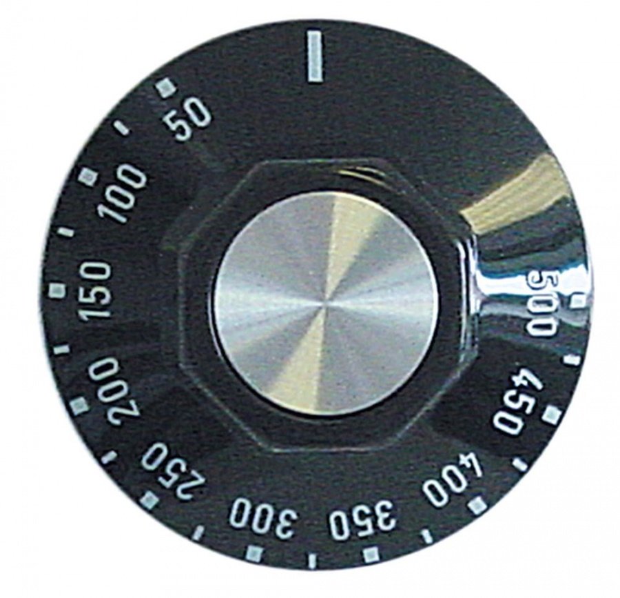 Buton termostat cuptor de pizza, gradatii 50-500°C, ø 50 mm, ax ø 6 x 4,6 mm - 111533
