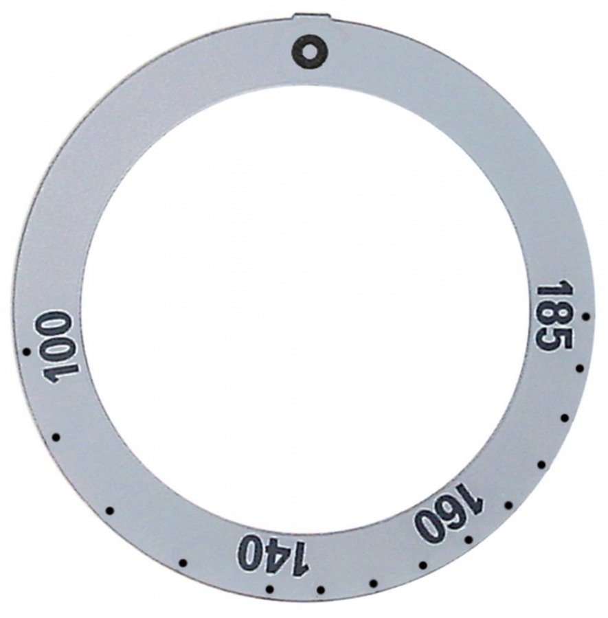 knob dial plate silver thermostat t.max. 185°C - Code 111564