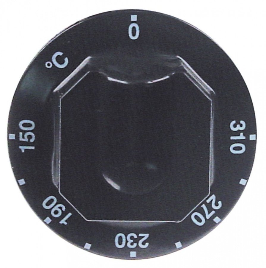knob thermostat t.max. 310°C temperature range 150-310°C ø 70mm shaft ø 6x4,6mm