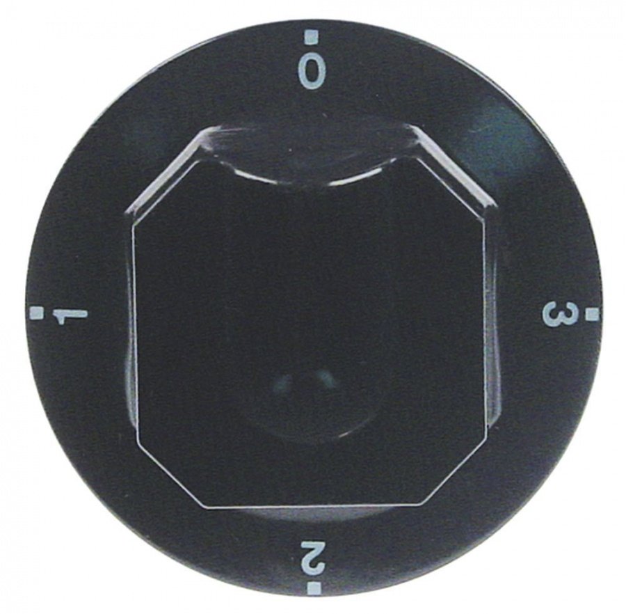 knob switch 4-position ø 70mm shaft ø 6x4,6mm shaft flat upper black