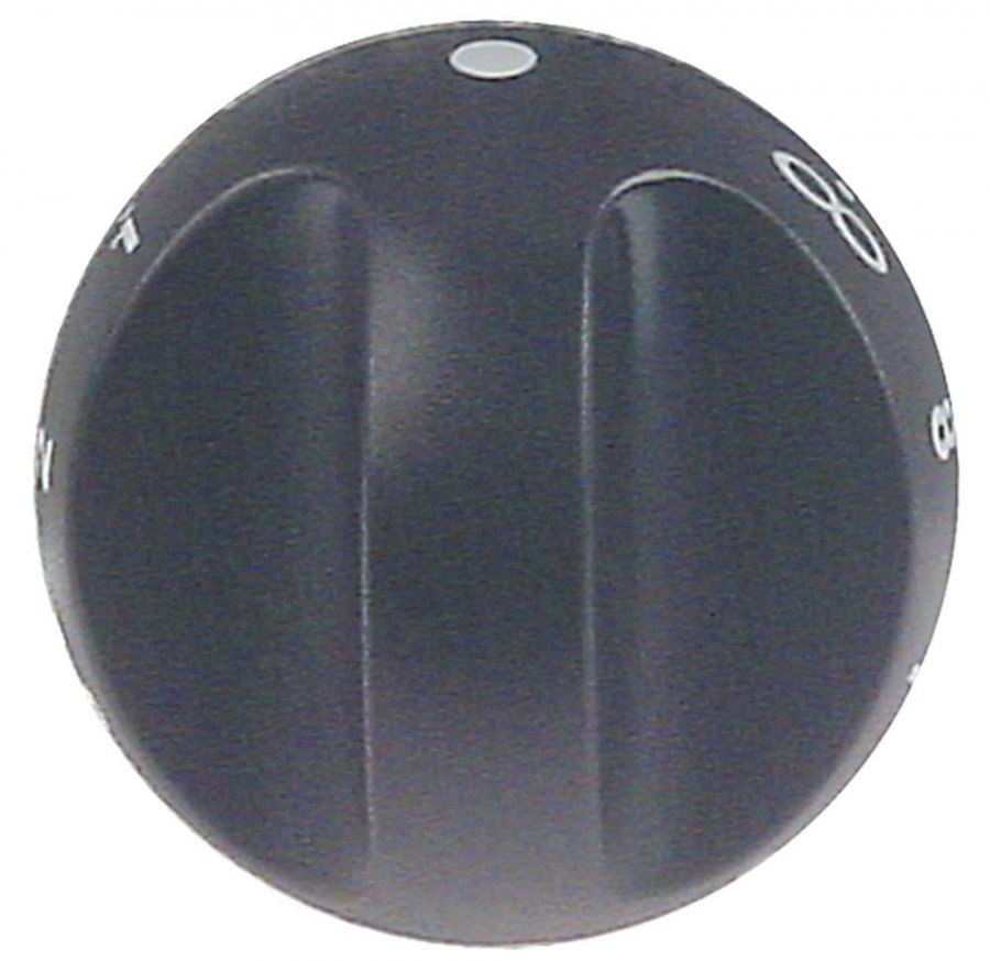 knob energy regulator 1-8 + MAX ø 55mm shaft ø 6x4,6mm shaft flat upper black