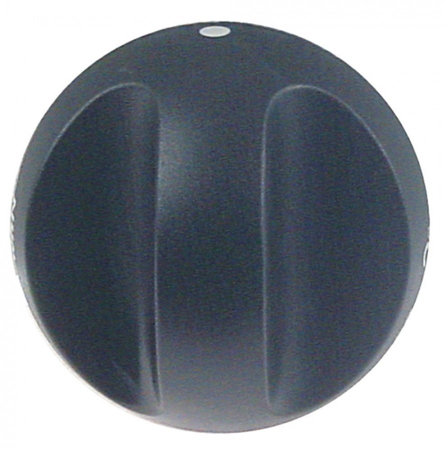 knob thermostat t.max. 200°C ø 70mm shaft ø 6x4,6mm shaft flat upper black