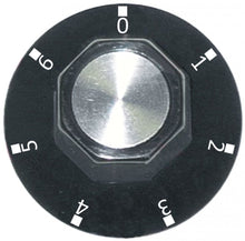 knob 7-position ø 50mm shaft ø 6x4,6mm shaft flat bottom black