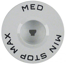 knob MIN / STOP / MAX ø 50mm shaft ø 4x6mm shaft flat lower white